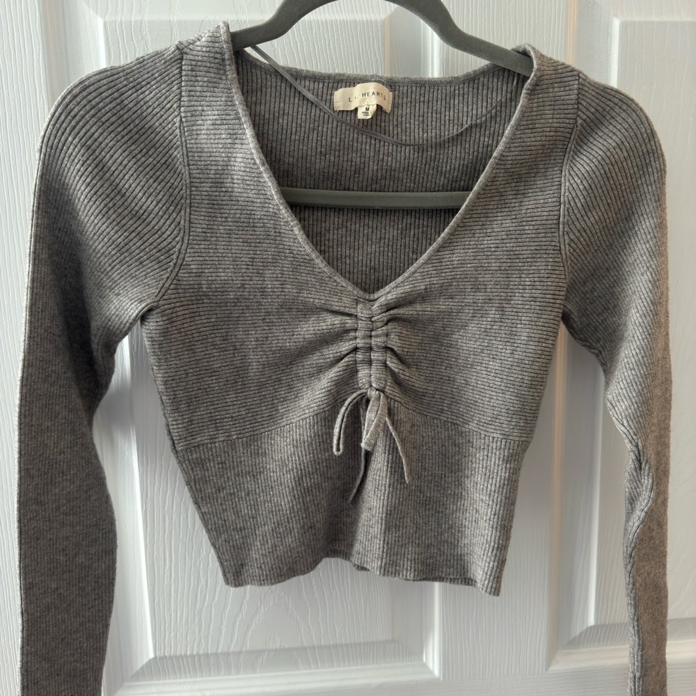 Grey crop top sweater
